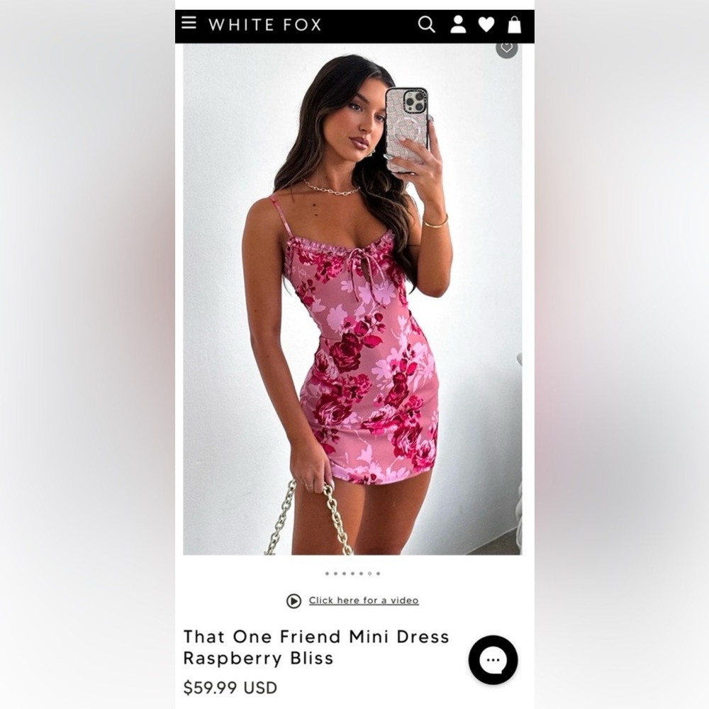 White Fox That One Friend Mini Dress Raspberry Bliss🩷